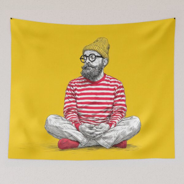 Item preview, Man in striped shirt beanie designed and sold by anytka.