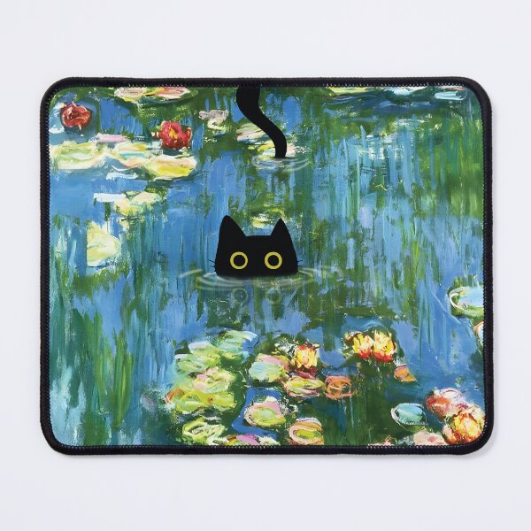 Item preview, Cat Print Monet Waterlily - Monet Water Lilies Cat designed and sold by PurrfectHome.