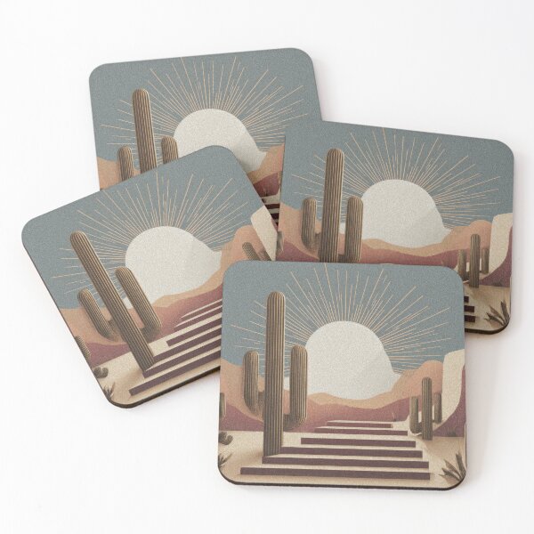 Item preview, Desert scene with cacti and sun designed and sold by anytka.