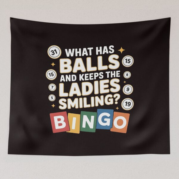 Item preview, What Has Balls and Keeps the Ladies Smiling Bingo – Classic Bingo Humor Design designed and sold by Redgiant87x.