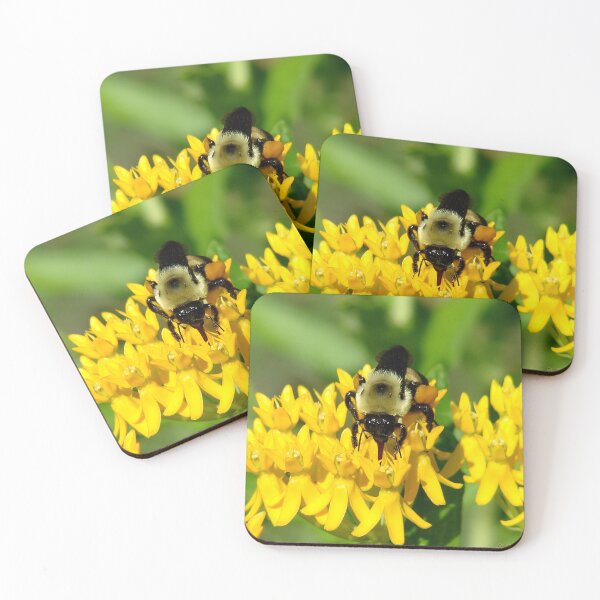 Item preview, Bee Feasting on Butterfly Weed Wildflowers designed and sold by Lee Hiller Designs.