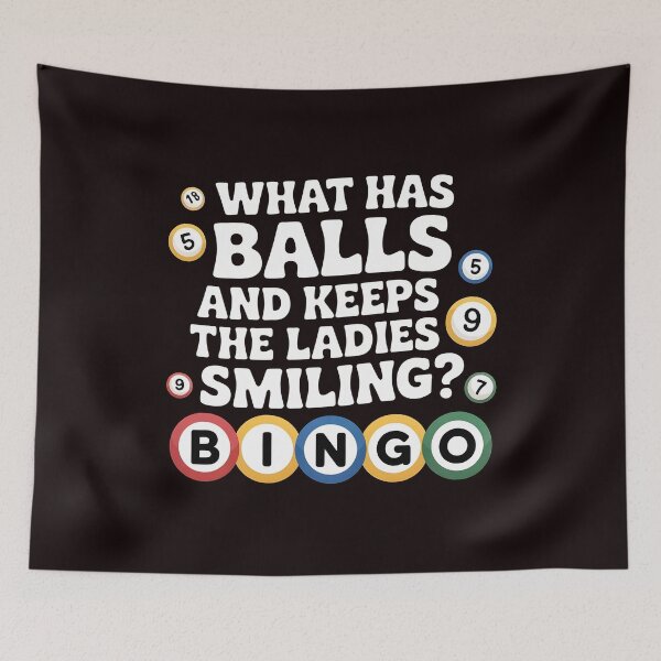 Item preview, What Has Balls and Keeps the Ladies Smiling Bingo – Funny Bingo Lover Quote designed and sold by Redgiant87x.
