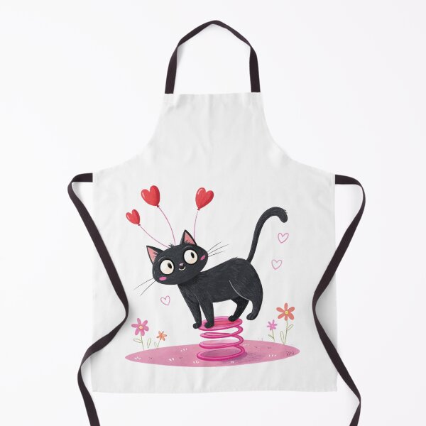 Item preview, Spring Love Bounce – Black Cat with Heart Antennas designed and sold by VivoStudio.