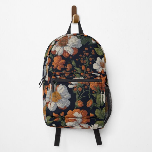 Item preview, Pretty Retro vintage 70s style orange white floral flowers designed and sold by hollycooper.