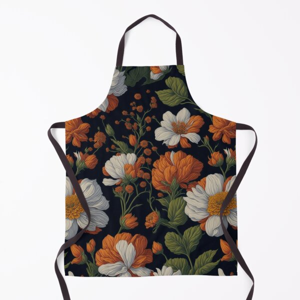 Item preview, Pretty Retro vintage 70s style orange white floral flowers designed and sold by hollycooper.