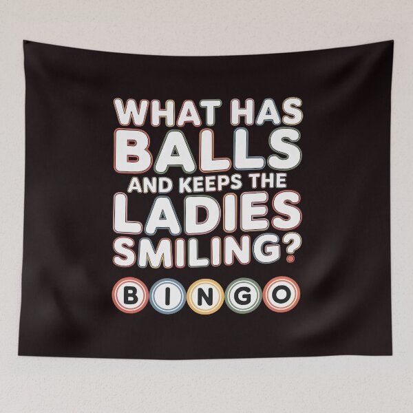 Item preview, What Has Balls and Keeps the Ladies Smiling Bingo – Funny Bingo Humor Statement designed and sold by Redgiant87x.