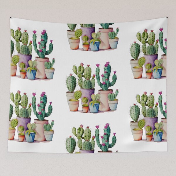 Item preview, Cute watercolor cactus succulent cacti group, potted plants designed and sold by hollycooper.