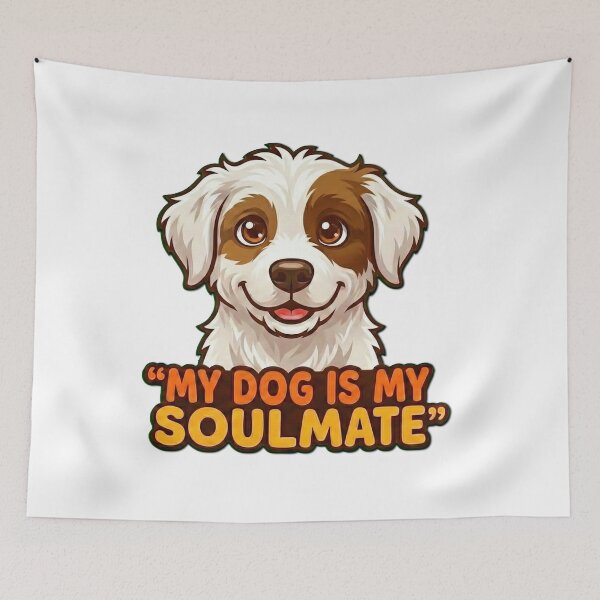 Item preview, My Dog Is My Soulmate | Cute Cartoon Puppy & Pet Lover designed and sold by Tamer ⭐⭐⭐⭐⭐.