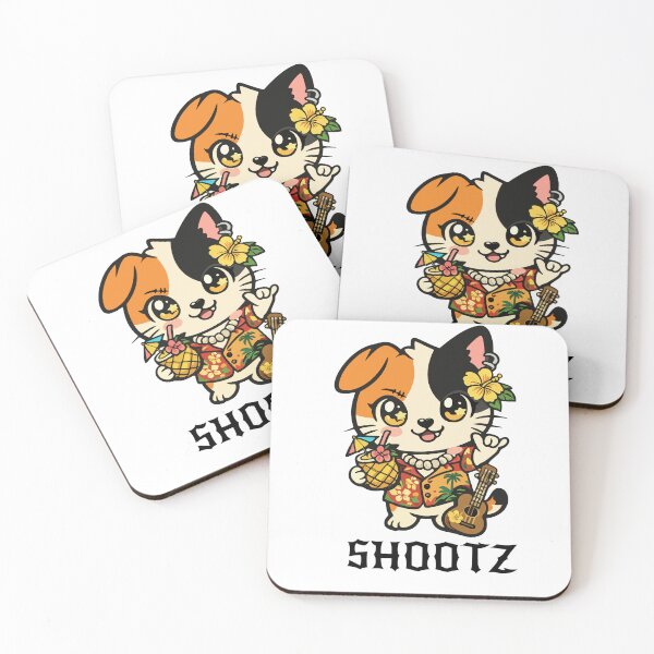 Item preview, Shootz Aloha Calico Kitty | Tropical Kawaii Cat Sticker designed and sold by thirdeyesupplyco.