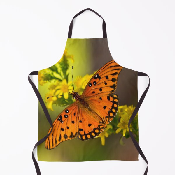 Item preview, Gulf Fritillary Agraulis vanillae Passion Butterfly on Goldenrod designed and sold by Lee Hiller Designs.
