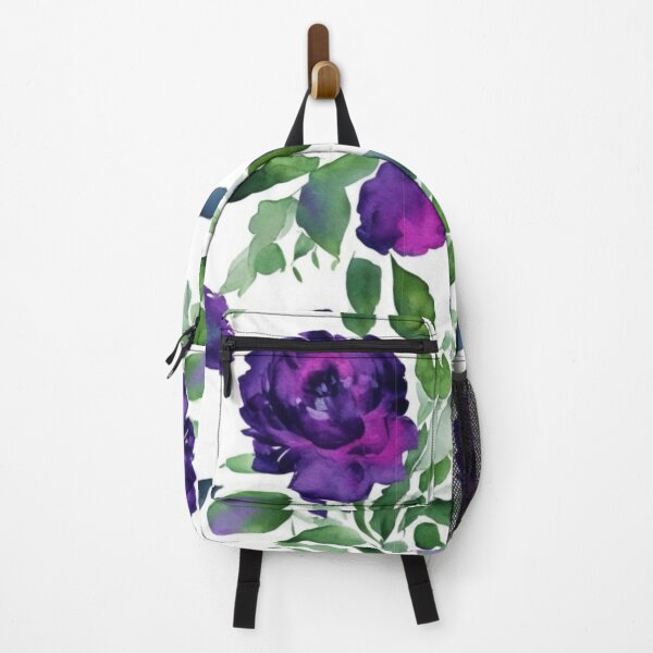 Item preview, Watercolor purple pink roses, botanical floral, purple watercolor peonies designed and sold by hollycooper.