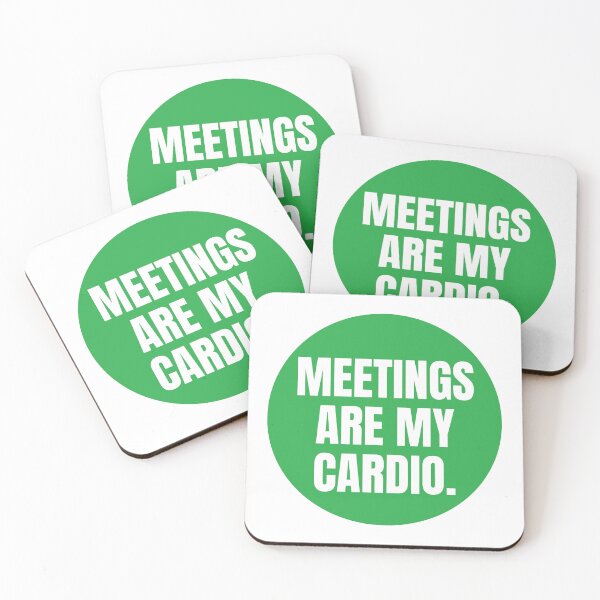 Item preview, MEETINGS ARE MY CARDIO STICKER designed and sold by PIXEL POP DESIGNS - Beyond the Norm!.