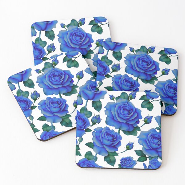Item preview, Watercolor blue roses, blue rose bud blue flowers designed and sold by hollycooper.