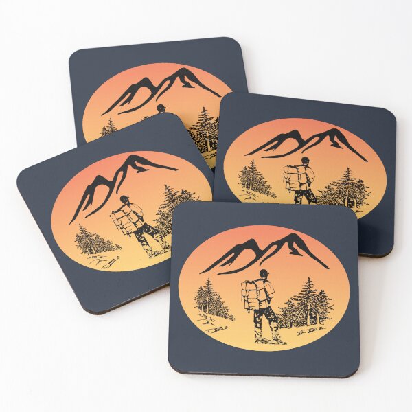Item preview, Backpacker Hiker Retro Sunset - Hiking & Adventure Badge designed and sold by Oaks Creations.