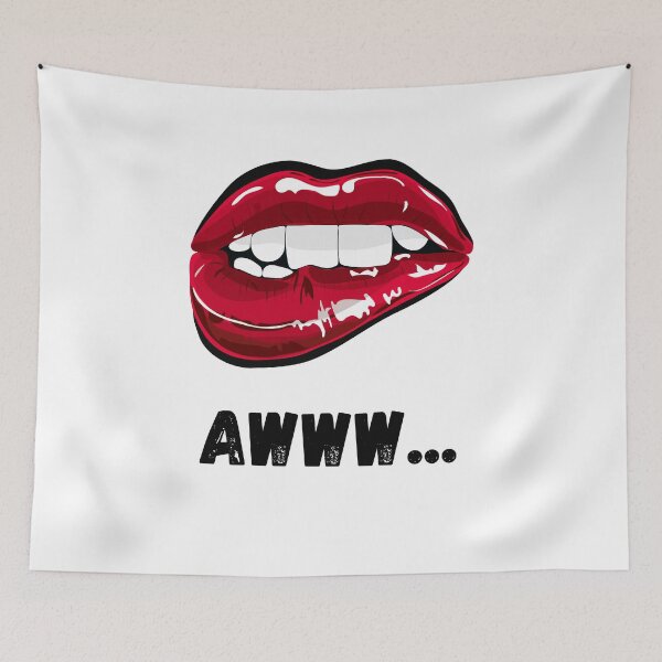 Item preview, Awww Red Lips Cute Flirty Pop Art Design designed and sold by JustFunnyStuff.