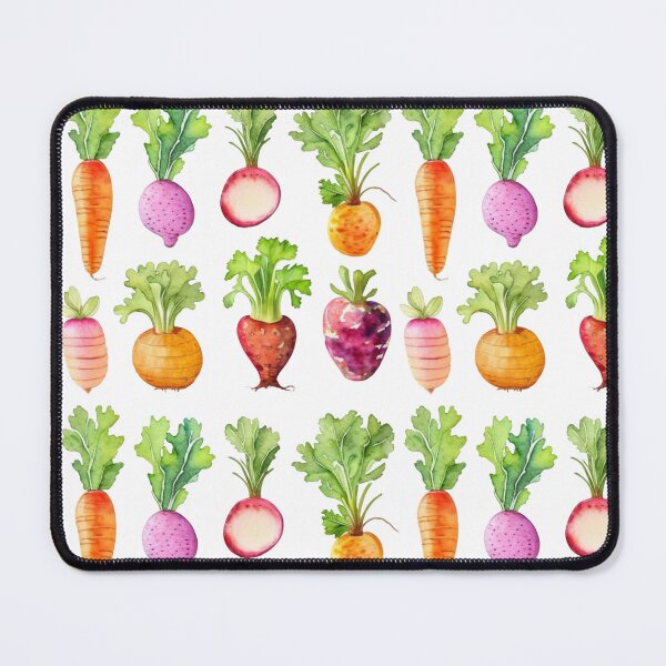 Item preview, Watercolor root vegetable pattern, carrots, beets, radishes, parsnips, rutabagas, potatoes designed and sold by hollycooper.