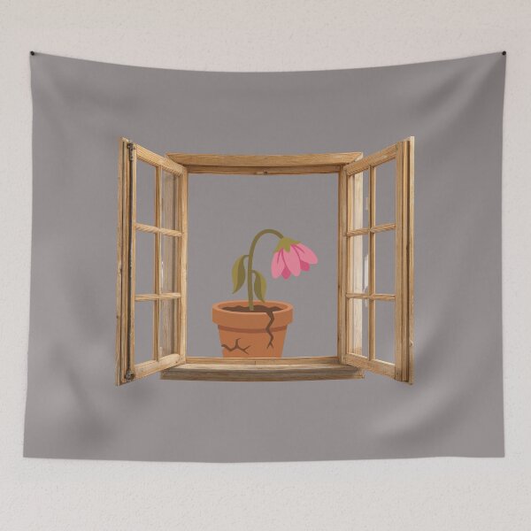 Item preview, Wilting Hope - Sad Aesthetic Flower in Window designed and sold by Pukisdaizi.