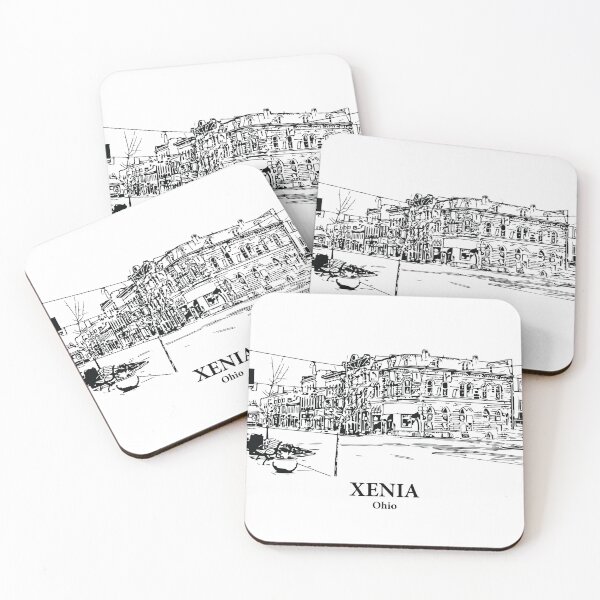 Item preview, Xenia OH - Ink Cityscape Illustration designed and sold by Lakeric Cityscapes.