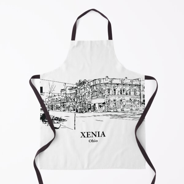 Item preview, Xenia OH - Ink Cityscape Illustration designed and sold by Lakeric Cityscapes.