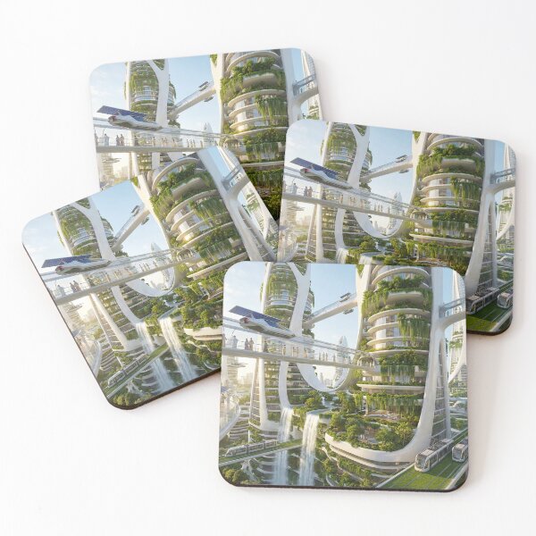 Item preview, Solarpunk Futuristic City - Utopia Skylines & Hanging Gardens designed and sold by TheRichGallery.