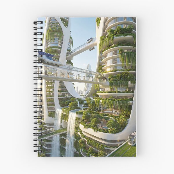 Item preview, Solarpunk Futuristic City - Utopia Skylines & Hanging Gardens designed and sold by TheRichGallery.