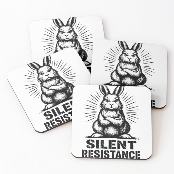 Item preview, Disapproving Rabbit Resist Art Black and White Protest Graphic designed and sold by UnivStore.