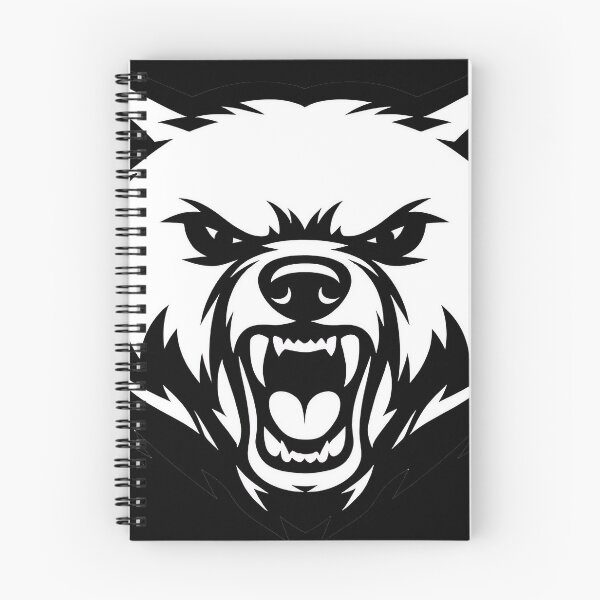 Item preview, Fierce Grizzly Bear Head Logo | Bold Black & White Bear Mascot Design designed and sold by SandpiperDesign.