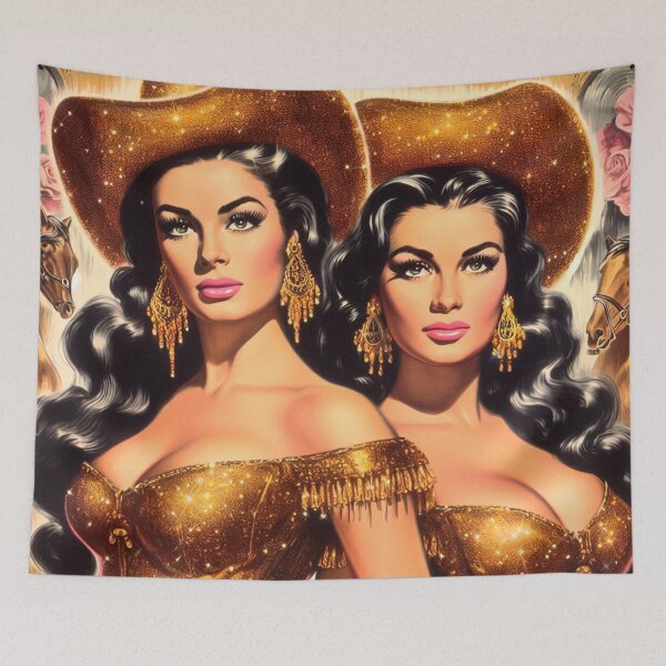 Item preview, Retro Glam Cowgirls designed and sold by PulpVintage.