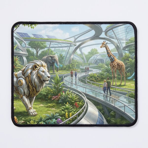 Item preview, Futuristic Cyborg Zoo - Robotic Lion, Giraffe & Elephant Habitat designed and sold by TheRichGallery.