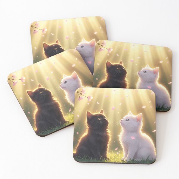 Item preview, Anime Style Kittens Under Cherry Blossom Tree designed and sold by DigitalAnnaBanana.
