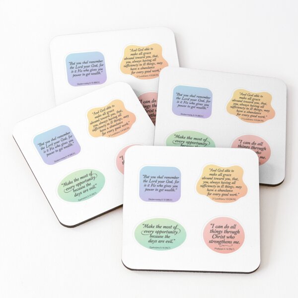 Item preview, Faith-Inspired Scripture Sticker Sheet – 4 Christian Motivational Bible Verses, 2800x2800 px designed and sold by Nara8.