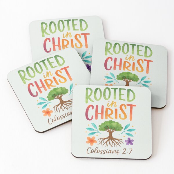 Item preview, Rooted in Christ - Colossians 2:7 - Bible Verse Watercolor Design designed and sold by Daughter of a King Designs.