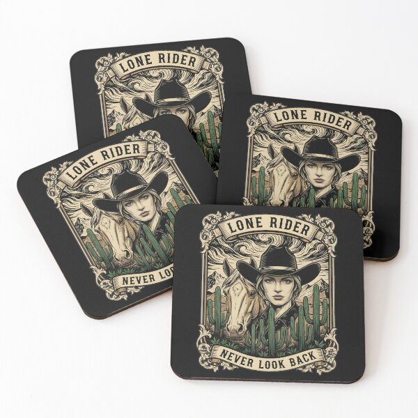 Item preview, Lone Rider, Never Look Back, Vintage Retro Art designed and sold by MANA-Goods.