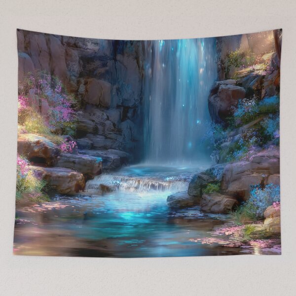 Item preview, Enchanting Waterfall in Blooming Forest designed and sold by MargaretWiktor.