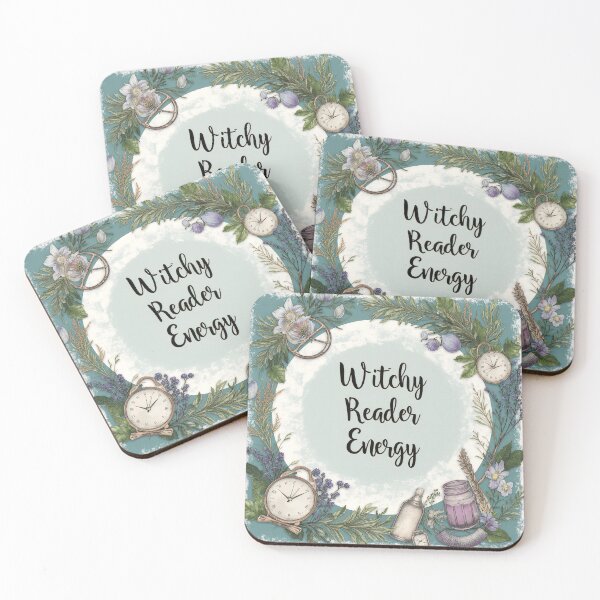 Item preview, Witchy reader energy with floral decorations and clocks surrounding a central design in a creative setting designed and sold by SpaceartLilu.