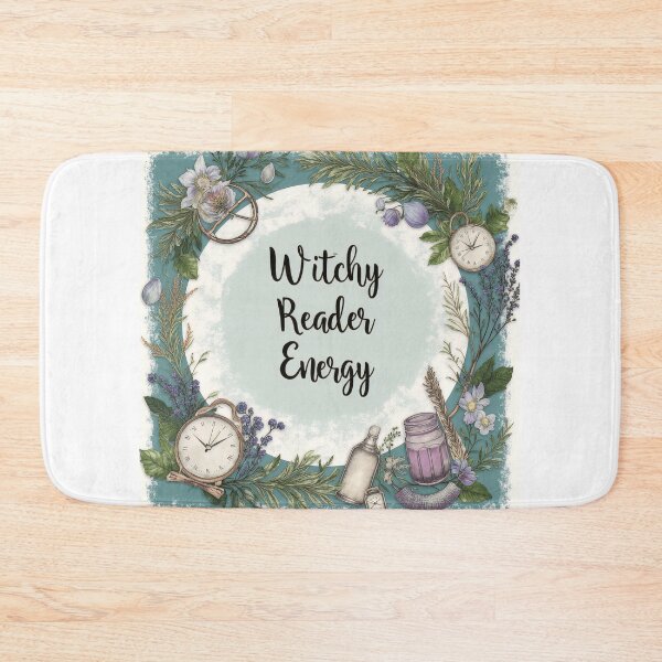Item preview, Witchy reader energy with floral decorations and clocks surrounding a central design in a creative setting designed and sold by SpaceartLilu.