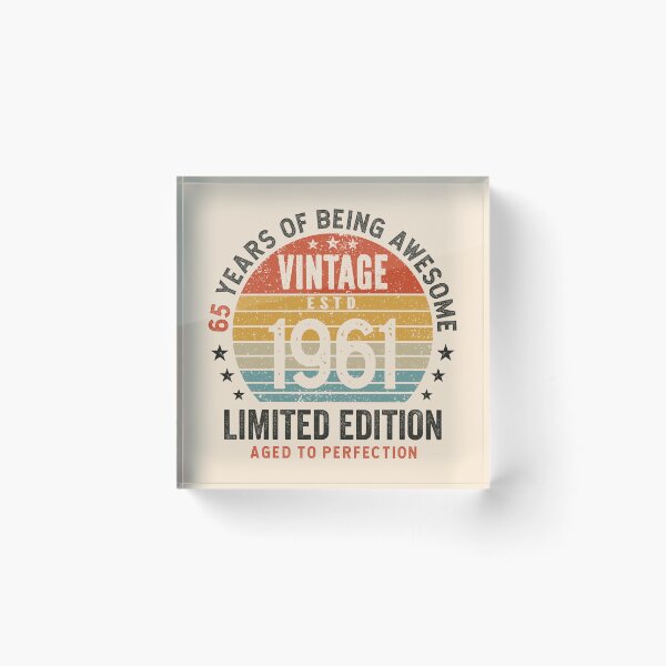 Item preview, 65th Birthday Vintage 1961 Sunset Awesome 65 Years designed and sold by eclecTEEq.