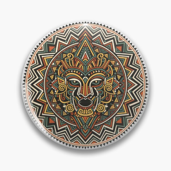 Item preview, Tribal Mask Mandala – Geometric Sacred Pattern designed and sold by PrimalVisionWear.