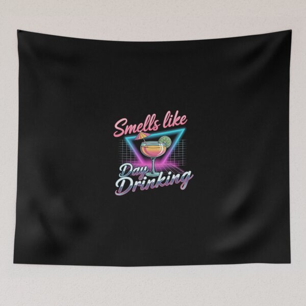 Item preview, Smells Like Day Drinking Retro Neon Cocktail Vaporwave designed and sold by Vintage Shapes.