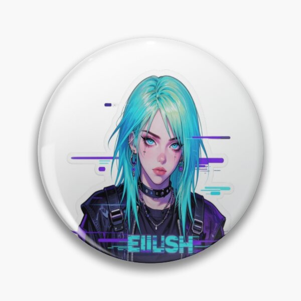 Item preview, Billie Anime Style - Cyberpunk Y2K Graphic Portrait designed and sold by ColorsSoul ⭐️⭐️⭐️⭐️⭐️.