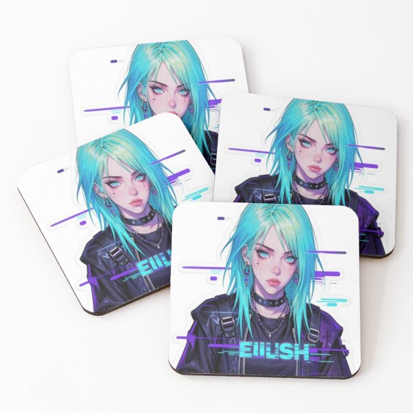 Item preview, Billie Anime Style - Cyberpunk Y2K Graphic Portrait designed and sold by ColorsSoul ⭐️⭐️⭐️⭐️⭐️.