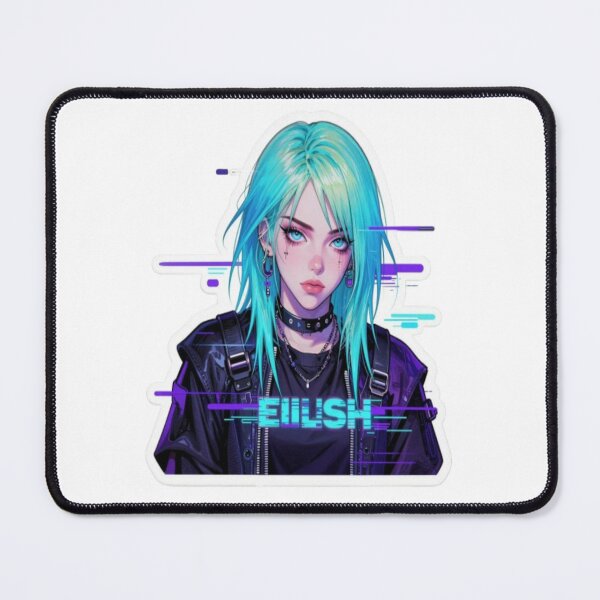 Item preview, Billie Anime Style - Cyberpunk Y2K Graphic Portrait designed and sold by ColorsSoul ⭐️⭐️⭐️⭐️⭐️.