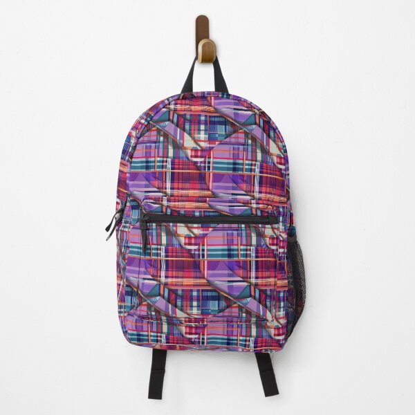 Item preview, Twisted Tartan Abstract Geometric Pattern in Highland Purple and Red designed and sold by Loom on the Loch.