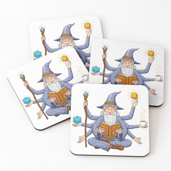 Item preview, Chill Six Armed Wizard Meditating with Coffee designed and sold by TeeARTHY.