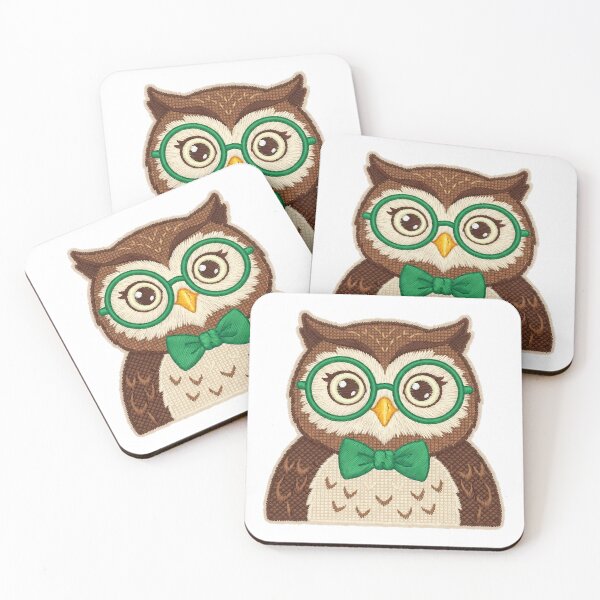 Item preview, Nerdy Owl With Glasses And Bow Tie Embroidered Patch Cartoon Scholarly designed and sold by chattsuede.