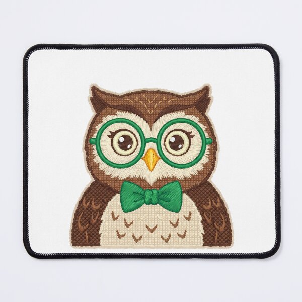 Item preview, Nerdy Owl With Glasses And Bow Tie Embroidered Patch Cartoon Scholarly designed and sold by chattsuede.