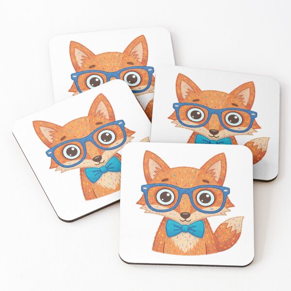 Item preview, Nerdy Fox With Blue Glasses Whimsical Cartoon Animal designed and sold by chattsuede.