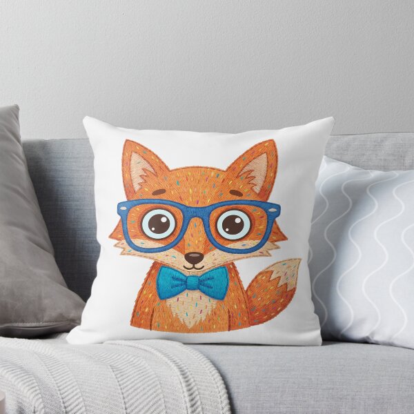Item preview, Nerdy Fox With Blue Glasses Whimsical Cartoon Animal designed and sold by chattsuede.