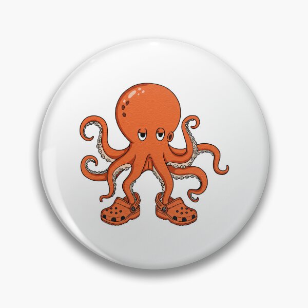 Item preview, Cute Orange Octopus Wearing Orange Clogs Shoes designed and sold by TeeARTHY.