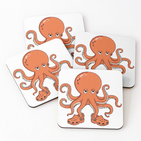 Item preview, Cute Orange Octopus Wearing Orange Clogs Shoes designed and sold by TeeARTHY.